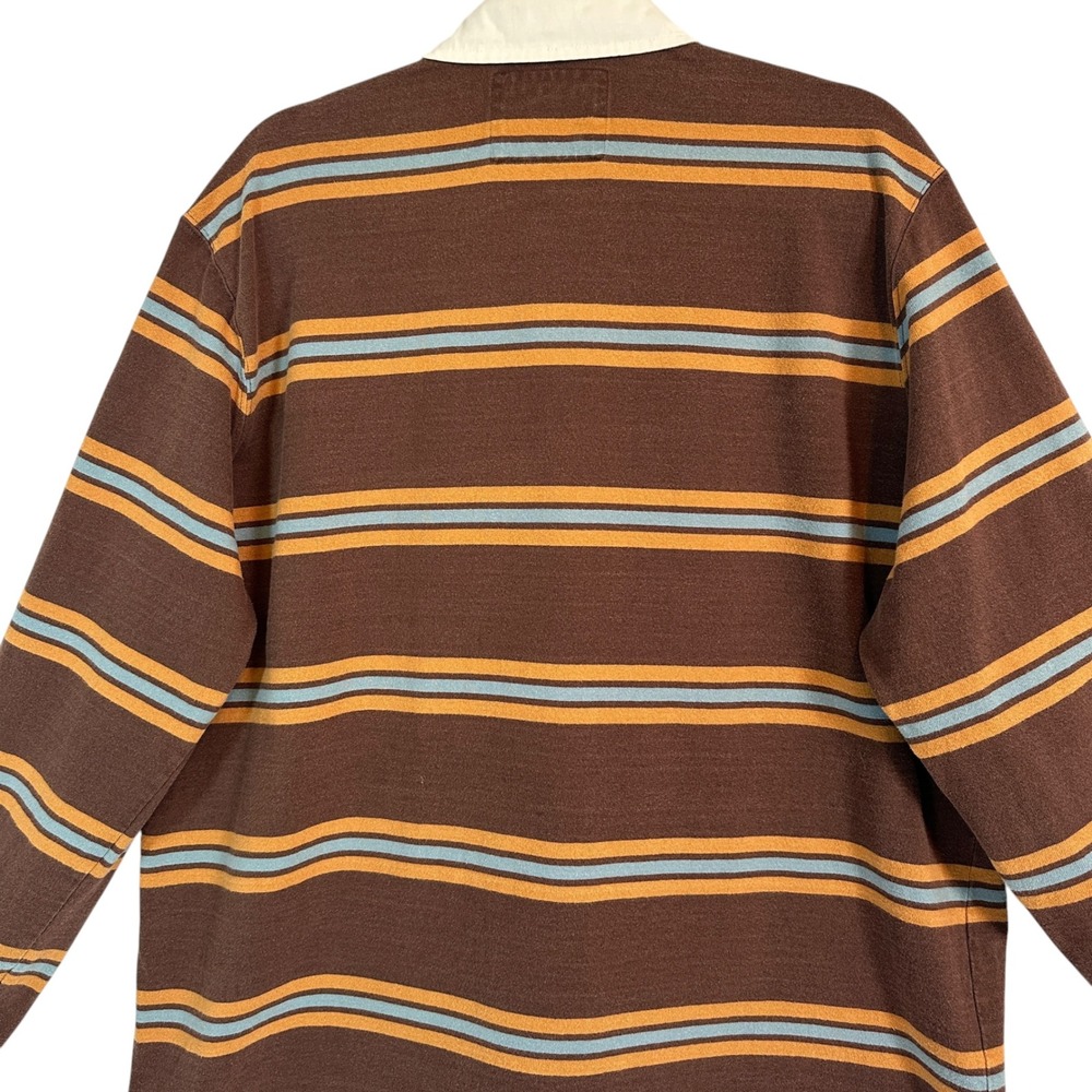 LL Bean Rugby Shirt Traditional Fit Striped Cotton Brown XL-TALL Gorpcore Prep - Picture 13 of 13